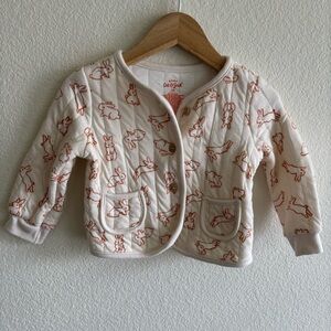 Cat & Jack White Quilted Jacket with Bunny Print